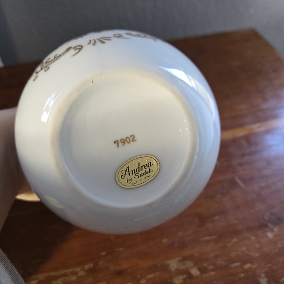 Andrea by Sadek Gold Red Floral Rose White Vase Vintage - Picture 3 of 5